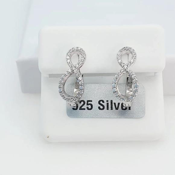 "925 Sterling Silver Cubic Zirconia Earrings, U19254850 - Picture 4 of 11